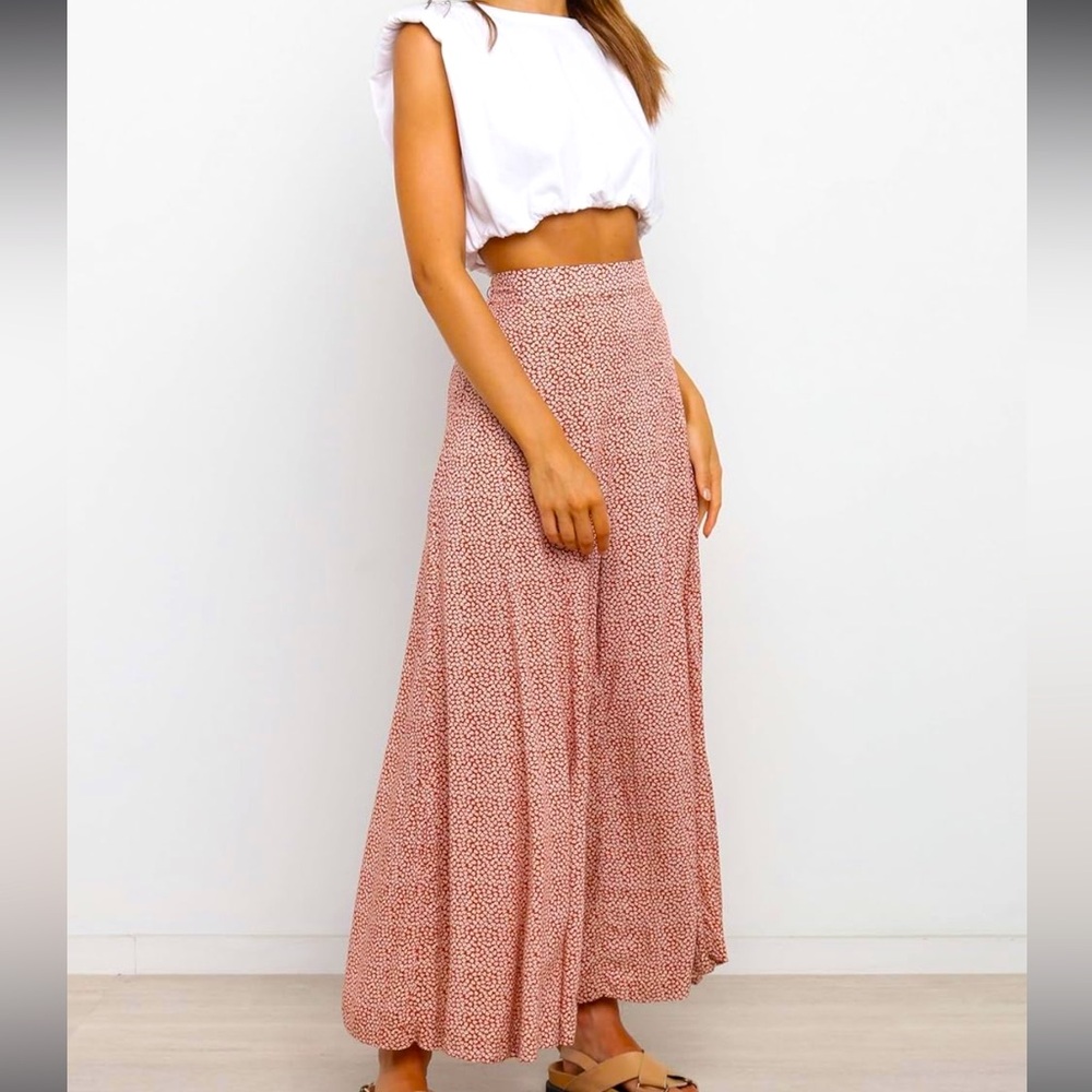 Petal & Pup White Top and Pink Patterned Pants